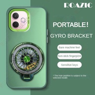 Luxury Metallic Aurora Color Phone Case Compatible For OPPO A5 Pro/A5 Pro 5G With Rotatable Gyro Sta