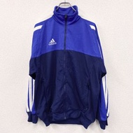 90年代古著adidas復古運動外套/球衣，藍色，L碼