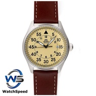 Orient RA-AC0H04Y Analog Automatic Power Reserve Japan Made Cream Dial Stainless Steel Case Leather 100M Men's Watch