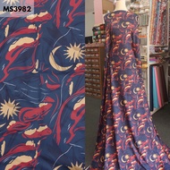 Kain Knit Fabric Milk Silk Fabric Merdeka Theme National Day Prints Abstract
