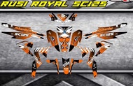 バぅ RUSI Royal Sc125 STICKER Decals, Sharks, Orange,
