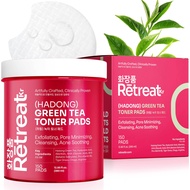 Green Tea Toner Pads Korean - AHA BHA & Glycolic Acid, 150 Exfoliating Pads, XL Dual Texture, Exfoli
