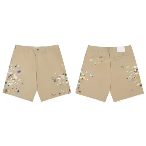 Gallery Dept Hand Painted Splash Ink Shorts Knife Cut Overalls American High Street Casual Pants