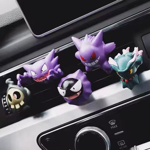 Anime Pokemon Gengar Misdreavus Duskull Kawaii Car Interior Air Outlet Figurine Decoration Ornament 