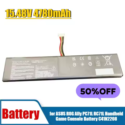 15.48V 4780mAh for ASUS ROG Ally PC71L RC71L Handheld Game Console Battery C41N2208