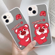 Casing Women's Anti-Fall Strawberry Bear Suitable for iPhone 1113 7P/8P X/XS XR-DE