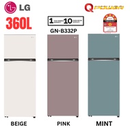 LG Fridge 2 Door Refrigerator 360L Inverter Mint / Beige / Pink Door Cool - GN-B332PMGB / GN-B332PBG