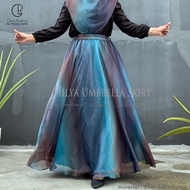 Rok Panjang Payung Lebar Pesta Muslimah Lebaran Sifon Chiffon Silk Gradasi Hilya Umbrella Skirt