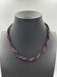 Garnet and spinel twisted necklace.