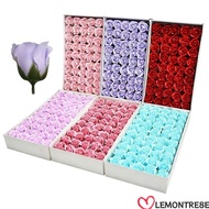 LEMONTREE 50Pcs Soap Rose Flower, Wreath Making Three Layer Rose Foam Rose, Creative Realistic Flora