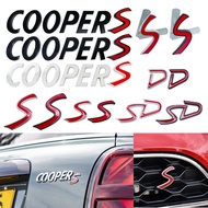 1Pcs 3D Metal S Logo Front Grille Emblem SD Badge Car Rear Tail Bumper Trunk Sticker For MINI Cooper