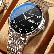 POEDAGAR Watch for Men Original Luxury Business Sports Wristwatch Fashion Stainless Steel Date Quartz Clock free shipping Body clock