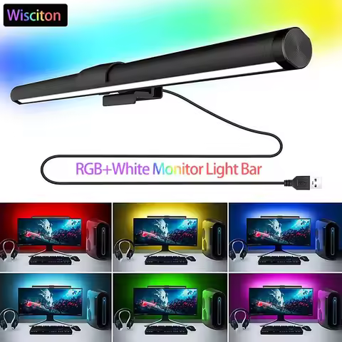 RGB LED PC Monitor Screen Light Strip Eye Care Lighting Work Game Learning Reading Dimming Table Lig