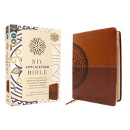 NIV Application Bible, Leathersoft, Brown, Red Letter, Comfort Print