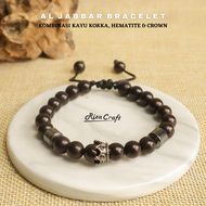 Gelang Aesthetic Pria Wanita Keren Terbaru Tali Serut Kayu Kokka Kaukah Kokah Koka Kecil Kombinasi