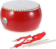 Kids Drum Wood Toy Chinese Drum red Drum Drum Set with Carry Strap Stick Childrens Day Gift for Kids Toddlers Children 10.22X10.22X6.68in