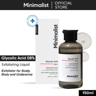 Minimalist 8% Glycolic Acid Exfoliating Toner for Glowing & Smooth Skin | Exfoliator for Face, Body 