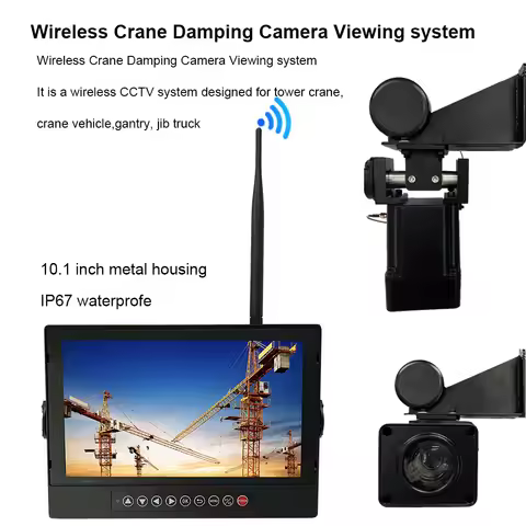 Wireless Crane Damping Camera Viewing system Tower Crane with 10.1 inch Metal Housing IP67 Waterprof