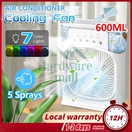 Air Cooler Fan Portable USB Mini Aircond Humidifier 3 in 1 Air Conditioner Cooler Water Cooling With 7 Color LED Light