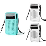 AM FM Pocket Radio Transistor Radio with Loudspeaker Headphone Jack Portable Radio for Indoor Outdoo