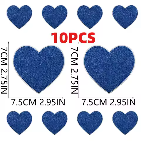 10PCS Wholesale Blue Star Lightning Embroidery Patches Love Bow Cheerleader Encourage Game Day Iron 
