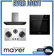 Mayer MMSS773 [75cm] 3 Burner Stainless Steel Hob + Mayer MMBCH900I [90cm] Chimney Cooker Hood + Mayer MMDO8R [60cm] Built-in Oven with Smoke Ventilation System Bundle Deal!!