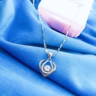 Sterling Silver With Platinum Plating Pendant Necklace Set925銀鍍鉑吊墜項鏈組 (Set Rantai Leher+Loket) P-ZY-026