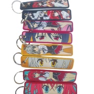 1 pcs High School DxD Anime double sided embroidered keychain/jet tag/key tag