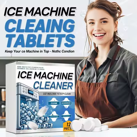 Ice Machine Cleaner 12 Tablets Deep Clean Descale for Countertop Commercial Ice Makers, Remove Dirt 
