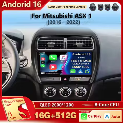 Android 16 Car Radio Multimedia Player For Mitsubishi ASX 1 2016 2017 2018 2019 2020-2022 Auto Carpl