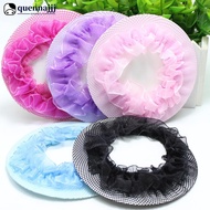 QUENNA 1Pc Dot Girl Women Bun Cover Snood Hair Net Nets Latin Ballet Dance Skating Crochet Snoods Ha