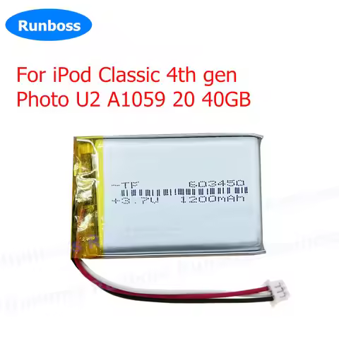 New 616-0206 1200mAh Battery For Apple iPod Classic 4th 4 Gen PE435A / Photo U2 A1059 20 40GB M9 Gen