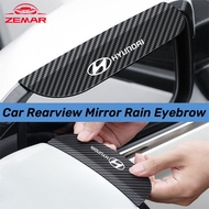 2Pcs Hyundai Universal Car Rear View Mirror Rain Guard Carbon Fiber Rear View Mirror Sticker Auto Pa