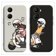 casing for Huawei Y9 Y9S Y7A Y7 Y6 Y6S Y6P PRO Prime 2018 2019 Motorcycle couple Matte Case Soft Cover