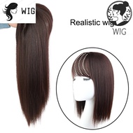 Human straight hair clip Toppers edge wig women's hair extension wig bang wig hair cover wig