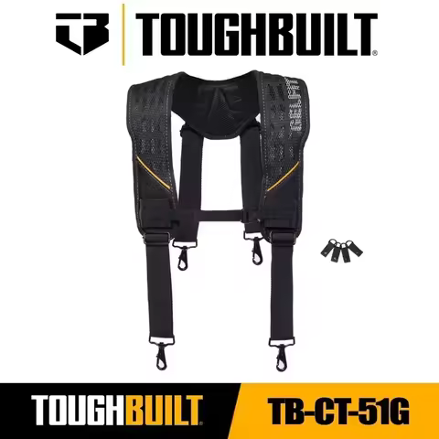 TOUGHBUILT TB-CT-51G Outdoor Tool Belt Comfortable Durable Duty Belt Foam Shoulder Padder Suspenders