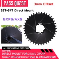 PASS QUEST 3mm Offset Chainring MTB Chainring 36T-54T Norrow Wide Teeth Closed Disc Direct Mount Chainwheel  For DUB GXPS/AXS 12 Speed Cycling Parts