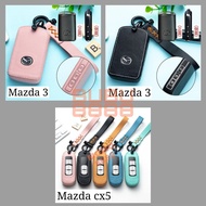 Mazda 3 6 CX3 CX5 CX9 CX-3 CX-5 TPU Leather key case cover Car key fob cover case protect