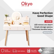 Dressing Table with LED Mirror Meja Solek With Drawer Storage Desk Meja Makeup Up Table Cosmetic Tab