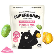 HEY!CHIPS SUPERBEANS Protein Mix (Himalayan Salt) 100g#61360923(粉紅色字體) 高蛋白脆豆（毛豆+鷹嘴豆）喜馬拉雅山岩鹽味#新加坡品牌