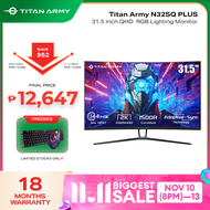 Titan Army N32SQ PLUS 32 inch QHD 2k 2560x1440 resolution 144Hz refresh rate with 1ms response time,