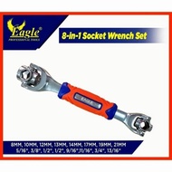 EAGLE 8 IN 1 SOCKET WRENCH SET TOOLS FROM 8MM TO 19MM 12 POINTS METRIC