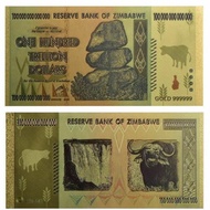 zimbabwe gold foil 100 000 000 000 000 dollar souvenir per 1 pcs diskon sale