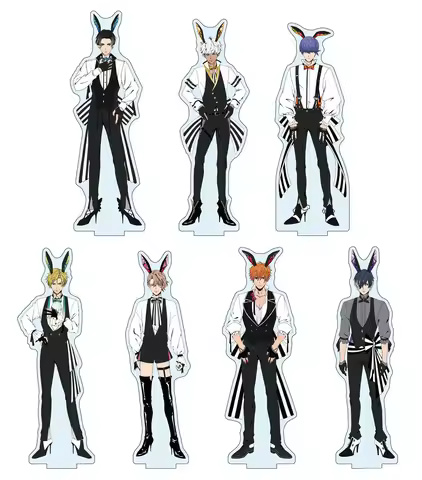 Anime Store Obey Me!Asmodeus Lucifer Mammon Leviathan Bunny Boy Ver Acrylic HD Characters Stand Desk