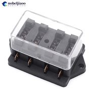 NOBELJIAOO 4 Way Car Circuit Standard Blade Fuse Box Block Holder For 12V / 24V 22mm Handlebar Motor