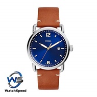 Fossil FS5325 Commuter Blue Dial Brown Leather Men's Watch