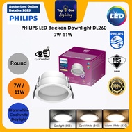 🔥NEW + ANTI GLARE🔥 PHILIPS LED Becken Downlight DL260 7W 11W ( 3000K / 6500K ) Philips Becken Lampu 