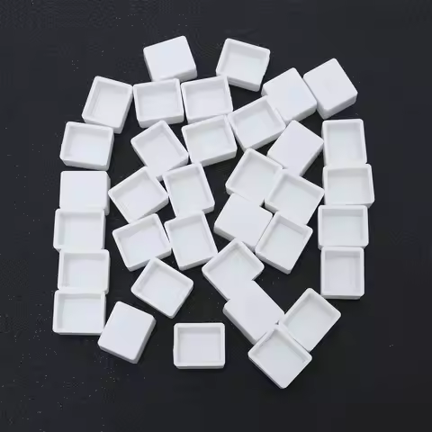 50pcs Watercolor Pans White Empty Plastic Half Pan Watercolor Paint Grid Pans for DIY Watercolor Oil