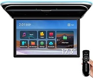 XTRONS Android Car Overhead Player 17.3 Inch Wide IPS Screen 8K Video Car Roof Mount Monitor with Built-in Stereo Speakers Flip Down Overhead Car Monitor Support Bluetooth 5.0, WiFi, HDMI, USB, IR