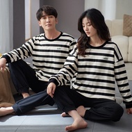 （A NEW） 2022CoupleCotton Long Sleeve Loose Pajama Sets for MenStriped Sleepwear Pyjama Homewear Women Home Clothes